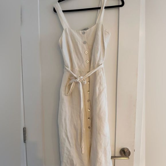 Rails Clement Dress in Parchment (Off-White), Size Large, Button-Down, Tie-Waist - Picture 5 of 9